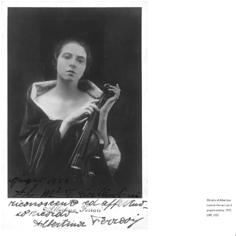Alberta Lovrich (in arte Albertina Ferrari) nel 1921, anno in cui dà alla luce Giorgio Strehler