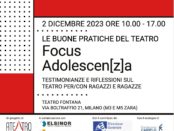 Focus AdoleScen[z]a | L’avant-programme della giornata del 2 dicembre 2023